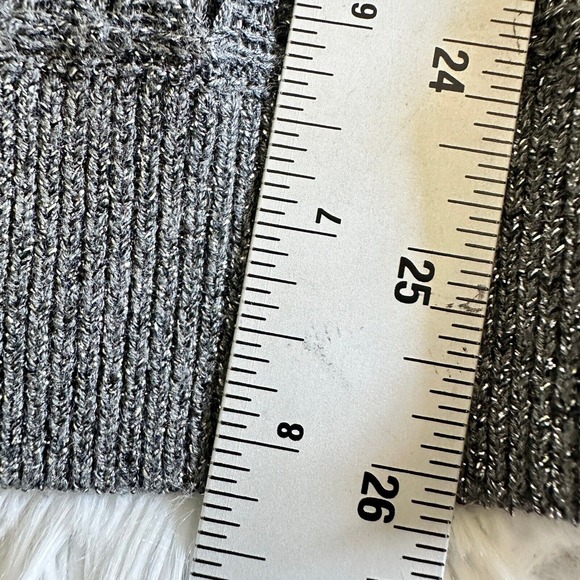 Express Knit Top Dolman Sleeve Metallic Gray Sweater Open Weave XS NWOT Sheer - Picture 9 of 9